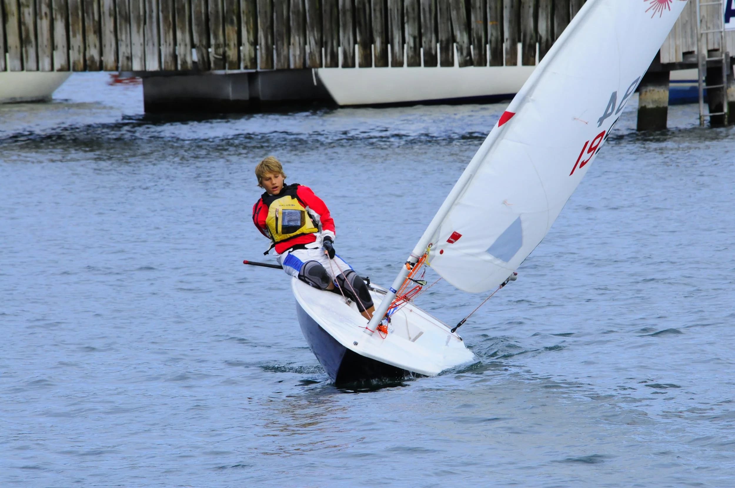 Sailing school at Bronte Harbour YC, age 7